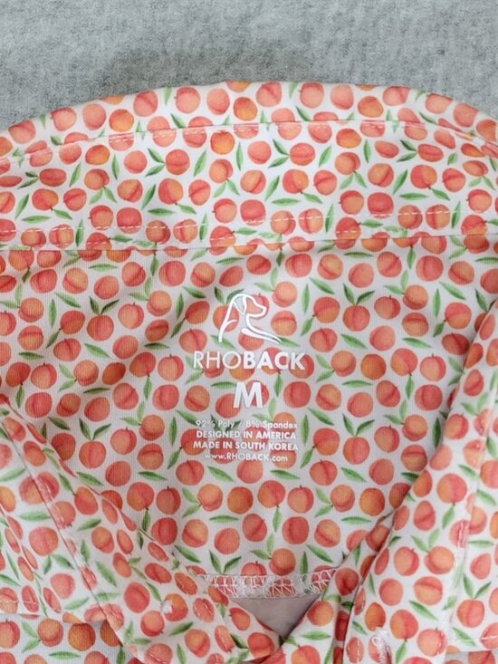 Rhoback Mens Medium The Absolute Peach Performance Golf Polo Shirt - Picture 3 of 7